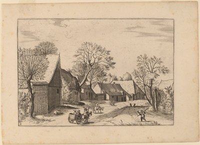 Gårdar och skjul av Johannes and Lucas van Doetechum after Master of the Small Landscapes