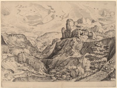 Alplandskap av Johannes and Lucas van Doetechum after Pieter Bruegel the Elder