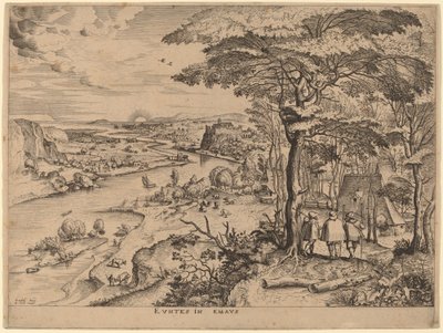 Pilgrimerna till Emmaus av Johannes and Lucas van Doetechum after Pieter Bruegel the Elder