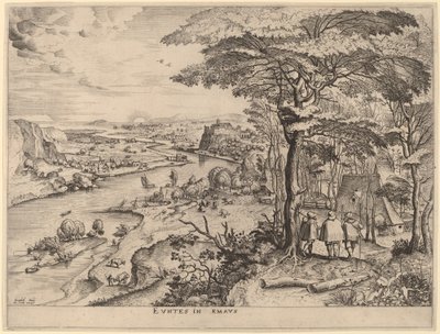 Pilgrimerna till Emmaus av Johannes and Lucas van Doetechum after Pieter Bruegel the Elder