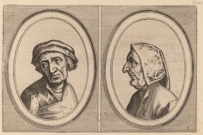 "Goelijeke Floor" och "Kinne Snavels" av Johannes and Lucas van Doetechum after Pieter Bruegel the Elder