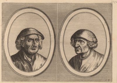 "Hans Onvertsaeght" och "Koen Slock-speck" av Johannes and Lucas van Doetechum after Pieter Bruegel the Elder