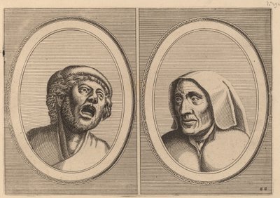 "Hansje Singh in Veldt" och "Blaeuwe Aecht" av Johannes and Lucas van Doetechum after Pieter Bruegel the Elder