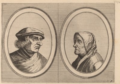 "Joris Ysegrim" och "Quastighe Jopje" av Johannes and Lucas van Doetechum after Pieter Bruegel the Elder