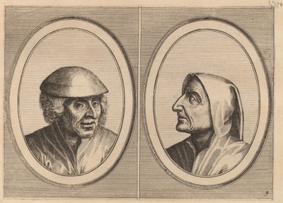 "Kees Geldt-sack" och "Kaarighe Truy" av Johannes and Lucas van Doetechum after Pieter Bruegel the Elder