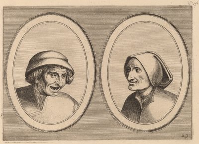 "Keesje Licht-hart" och "Verblinde Swaen" av Johannes and Lucas van Doetechum after Pieter Bruegel the Elder