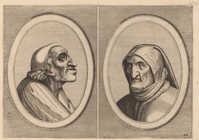 "Pater Muylaert" och "Mater Bille-bloots" av Johannes and Lucas van Doetechum after Pieter Bruegel the Elder