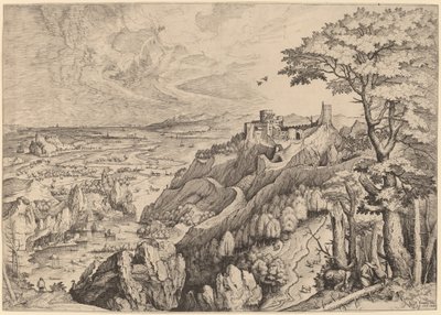 S. Hieronymus in Deserto (Saint Hieronymus i öknen) av Johannes and Lucas van Doetechum after Pieter Bruegel the Elder