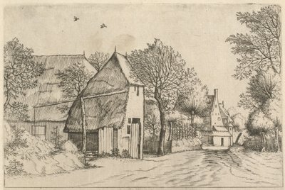 Village Road med Draw Well av Johannes and Lucas van Doetechum after the Master of the Small Landscapes