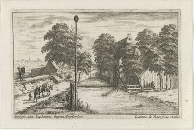 Utsikt över Jaap Hannes Gesigie aan Iaphanes buyten Amsterdam (titel på objekt) av Johannes de Ram