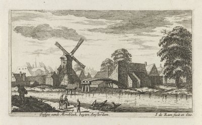 アムステルダム郊外のモレブルの眺め Gesigie aan de Morebleek buijten Amsterdam (オブジェクトのタイトル)スウェーデン語 av Johannes de Ram