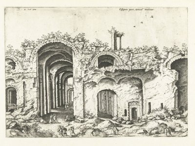 Tredje utsikten över Diocletianus bad Romerska ruiner, 1561 (serietitel) av Johannes of Lucas van Doetechum (attributed to)