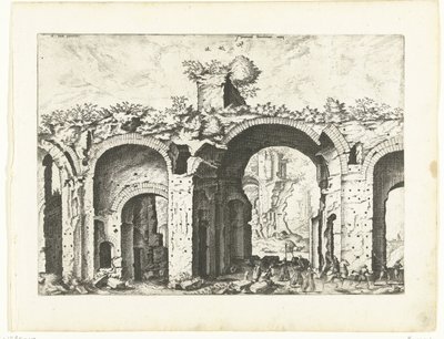 Andra utsikten över Diocletianus bad Romerska ruiner, 1561 (serietitel) av Johannes of Lucas van Doetechum (attributed to)