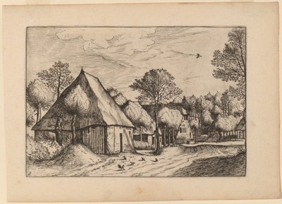 En gård med en dragbrunn av Johannes van Doetechum, the Elder and Lucas