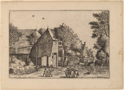 Village Road med Draw Well av Johannes van Doetechum, the Elder and Lucas
