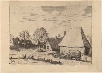 Bygata med hövagn av Johannes van Doetechum, the Elder and Lucas