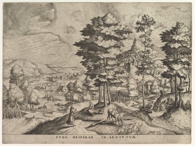 Flyg till Egypten Flyg till Egypten från The Large Landscapes, ca. 1555-56. av Johannes van Doetecum I