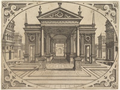 Tallrik från Scenographiae..., ca. 1560. av Johannes van Doetecum I