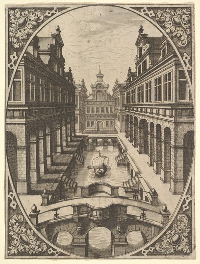 Tallrik från Scenographiae..., ca. 1560. av Johannes van Doetecum I