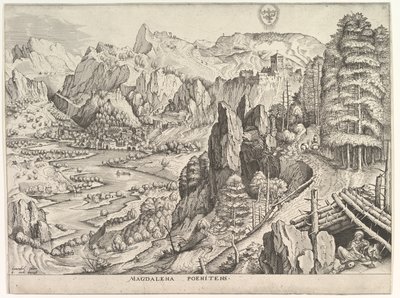 Den ångerfulla Magdalena Magdalena Poenitens från The Large Landscapes, ca. 1555-56. av Johannes van Doetecum I