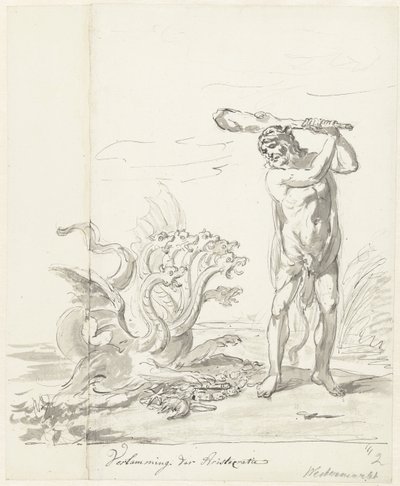 Förstörelse av aristokratin, dekoration på Westermarkt, 1795 Paralysis of Aristocracy (titel på objekt) av Johannes van Dregt (rejected attribution)