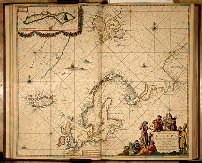 Karta över norra Europa (handfärgad gravyr) av Johannes van Keulen