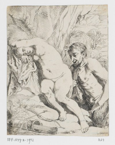 Sömnymf och satyr av Johannes van Seegen