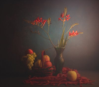 Klassiska blommor och frukt av John-Mei Zhong