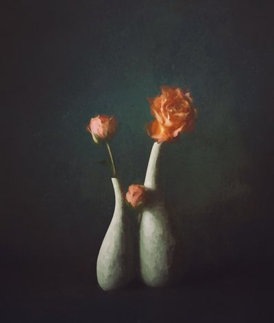 Vaser i färgen Moody Rose av John-Mei Zhong