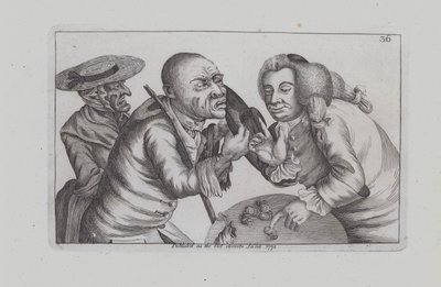 Bankrotter Toby und seine Frau Doxy betteln in einer Taverne um Käse und Bier (Gravur) von John  Collier