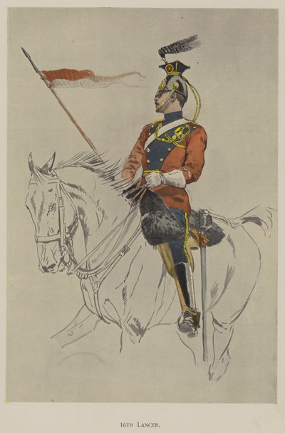 16th Lancer (färg litho) av John (after) Charlton
