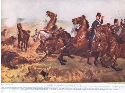 Slaget vid Balaclava (färg litho) av John (after) Charlton
