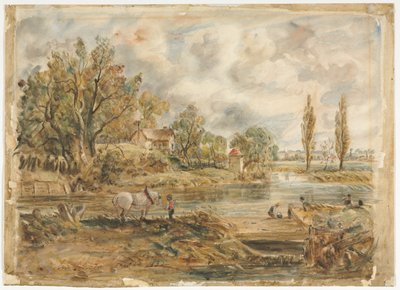 Den vita hästen (akvarell) av John (after) Constable