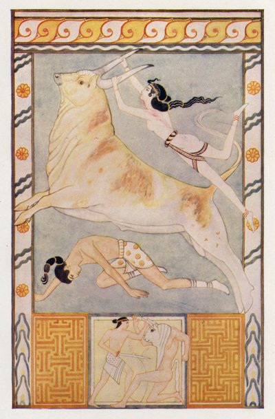 The Bull-Baiters (färglitografi) av John (after) Duncan