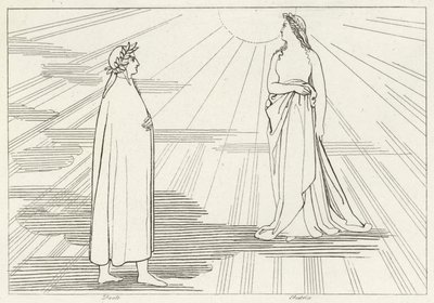 Ascent to the First Heaven, Paradise, Canto 1 (gravyr) av John (after) Flaxman
