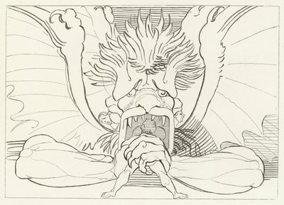 Dis, eller Lucifer, Inferno, Canto 34 (gravyr) av John (after) Flaxman
