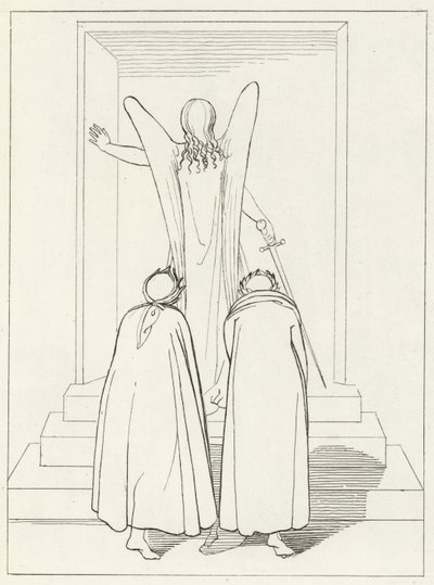 Purgatory Gate, Purgatory, Canto 9 (gravyr) av John (after) Flaxman