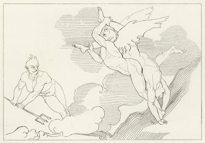 Summit of Malebolge, Inferno, Canto 21 (gravyr) av John (after) Flaxman