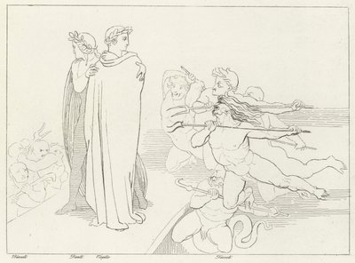 Bron, Inferno, Canto 21 (gravyr) av John (after) Flaxman