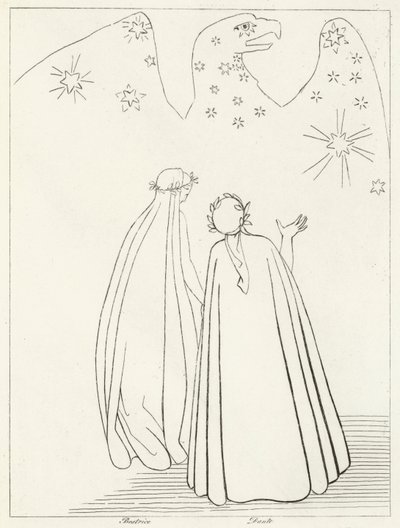 The Celestial Eagle, Paradise, Canto 19 (gravyr) av John (after) Flaxman