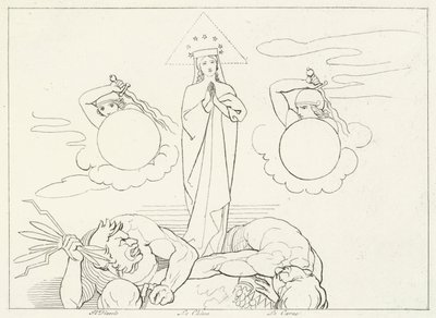 The Church Militant, Paradise, Canto 25 (gravyr) av John (after) Flaxman