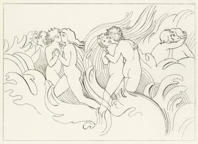 The Fiery Doom, skärselden, Canto 26 (gravyr) av John (after) Flaxman