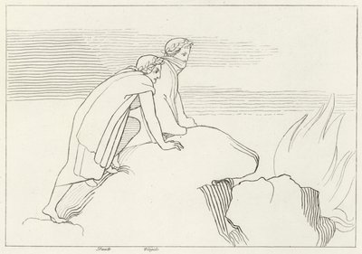 Den flammande bukten, Inferno, Canto 26 (gravyr) av John (after) Flaxman