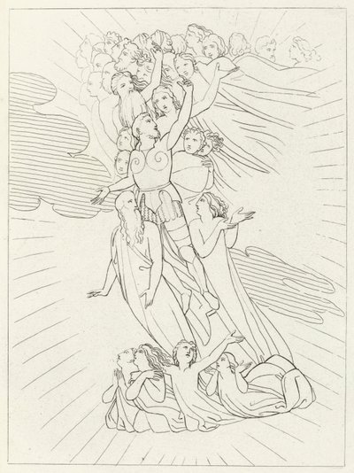 The Planet Jupiter, Paradise, Canto 18 (gravyr) av John (after) Flaxman