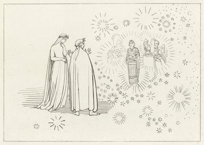 The Planet Mercury, Paradise, Canto 5 (gravyr) av John (after) Flaxman