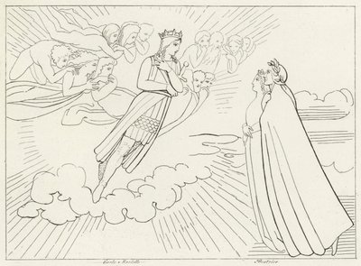 The Planet Venus, Paradise, Canto 8 (gravyr) av John (after) Flaxman