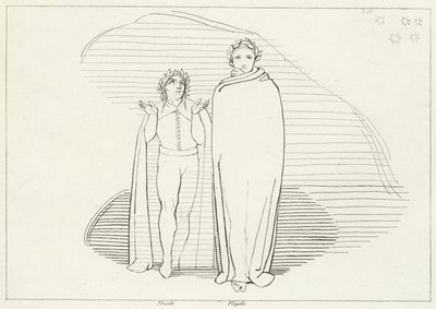 The Reascent, Inferno, Canto 34 (gravyr) av John (after) Flaxman