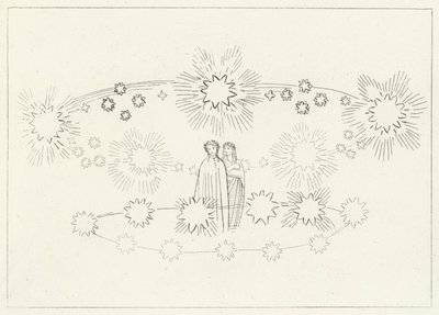 The Region of the Sun, Paradise, Canto 10 (gravyr) av John (after) Flaxman
