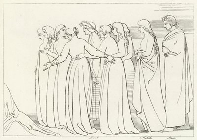 Floden Eunoe, skärselden, Canto 33 (gravyr) av John (after) Flaxman