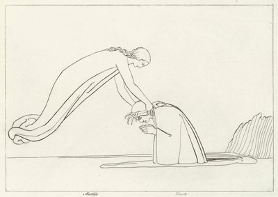 The River Lethe, skärselden, Canto 31 (gravyr) av John (after) Flaxman